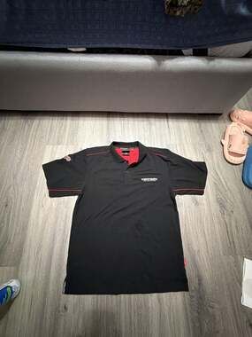 Victory Motorcycles Black and Red Piping Polo Shirt Size M